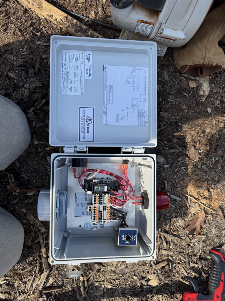 Alderon pump control panel wired and installed by Sunset Electric