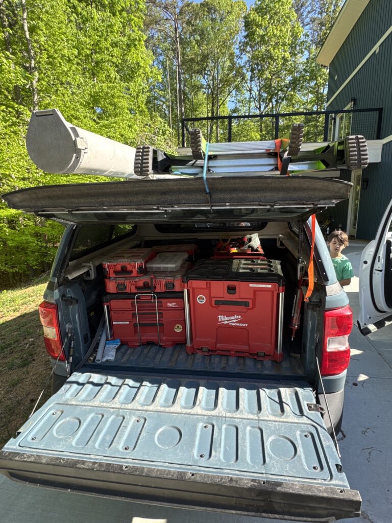 Sunset Electric work truck loaded with Milwaukee Packout tool system
